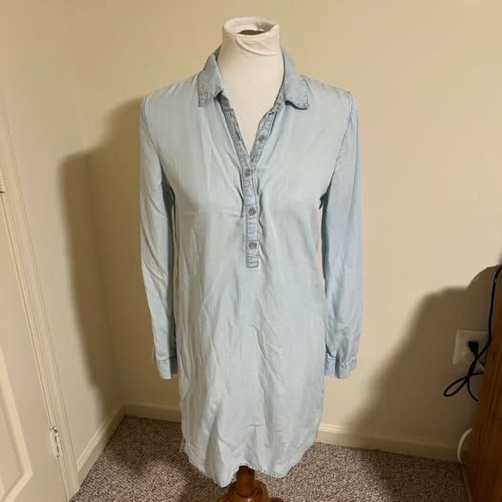 Forever 21 Light Blue Lyocell Chambray Dress Small